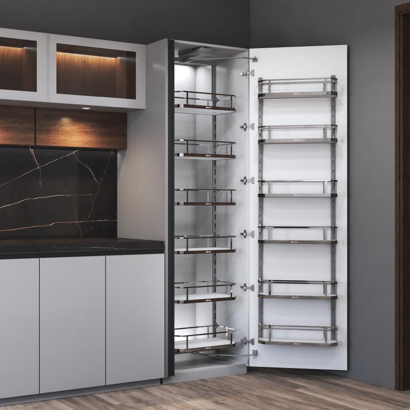 Ozone pantry unit, tall unit, kitchen solutions, kithecn fittings